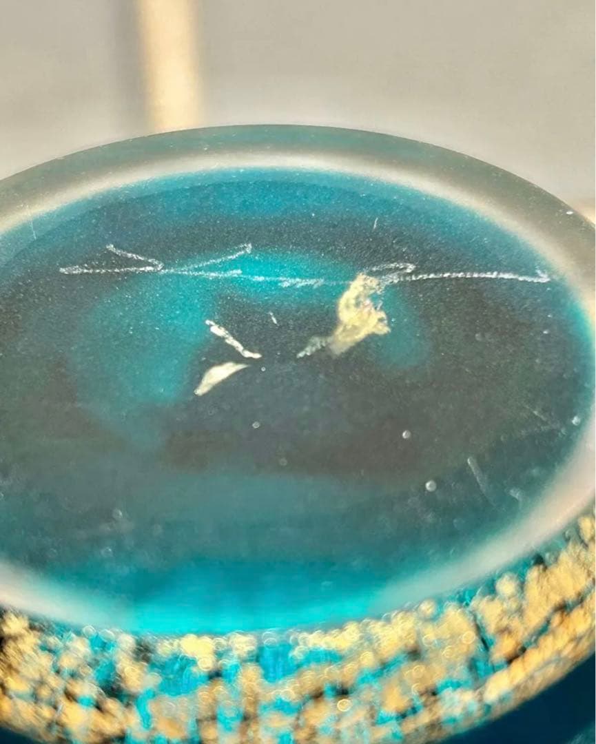 ガラス 花瓶 黒木国昭 金彩 硝子 フラワーベース フラワースタンド サイン入り