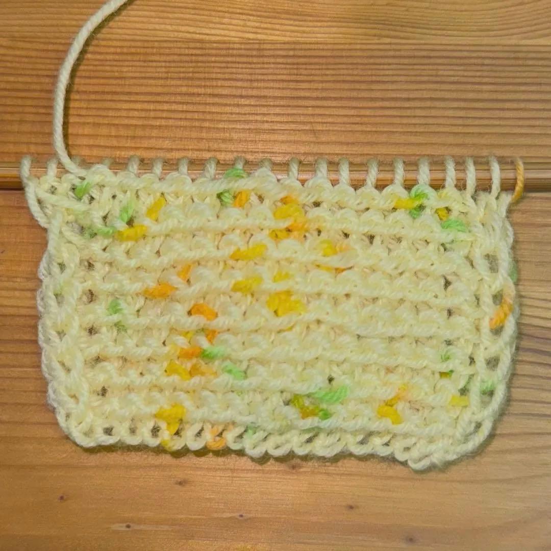 手編み ソフィーフード｜イエローミックス