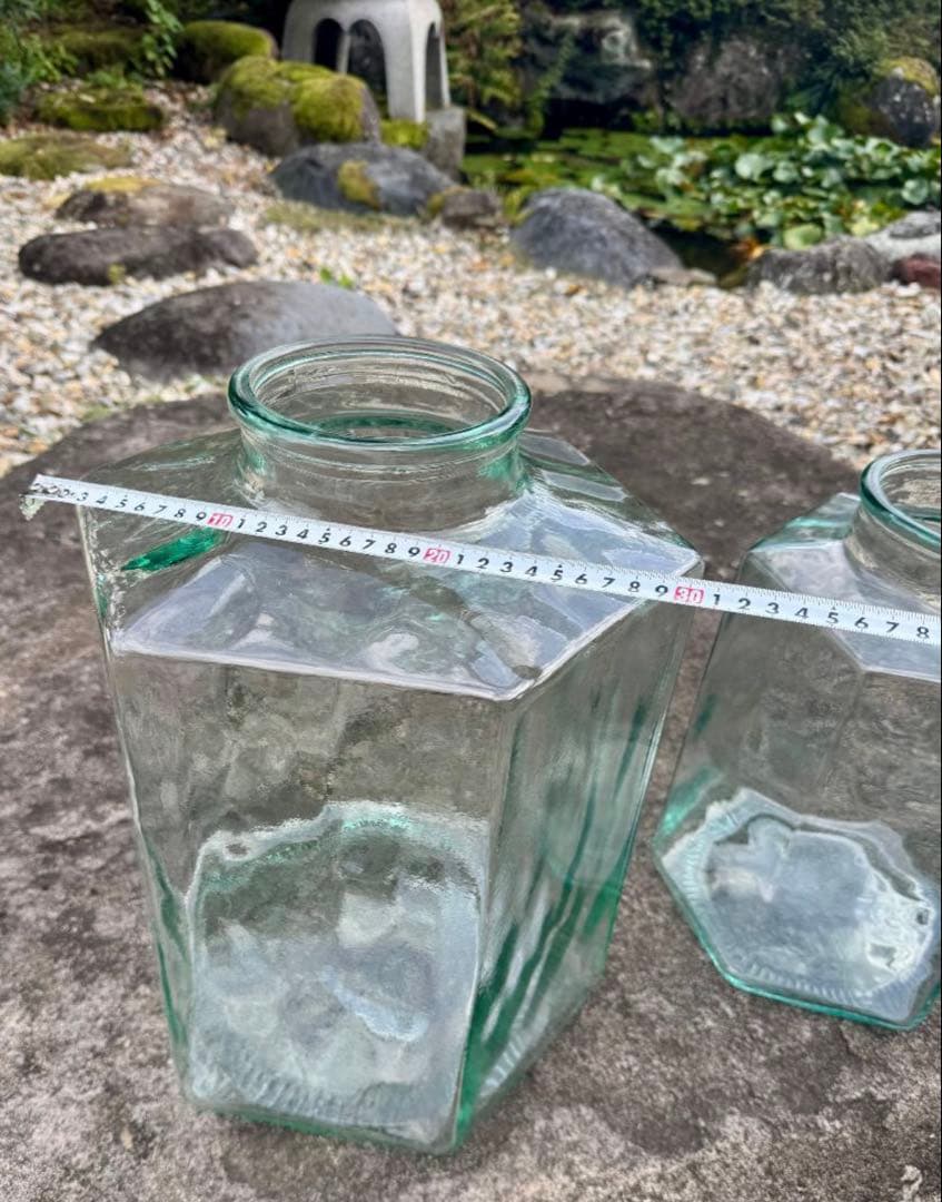 美品！イタリア 製希少 アンティーク 吹きガラスジャーセット