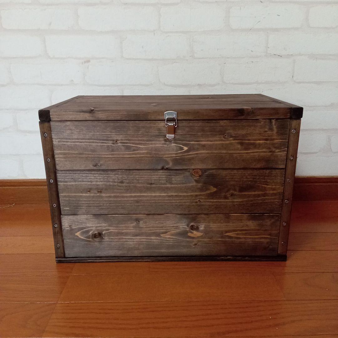 【ハンドメイド】男前コンテナスツール コンテナテーブル 収納箱（無地）