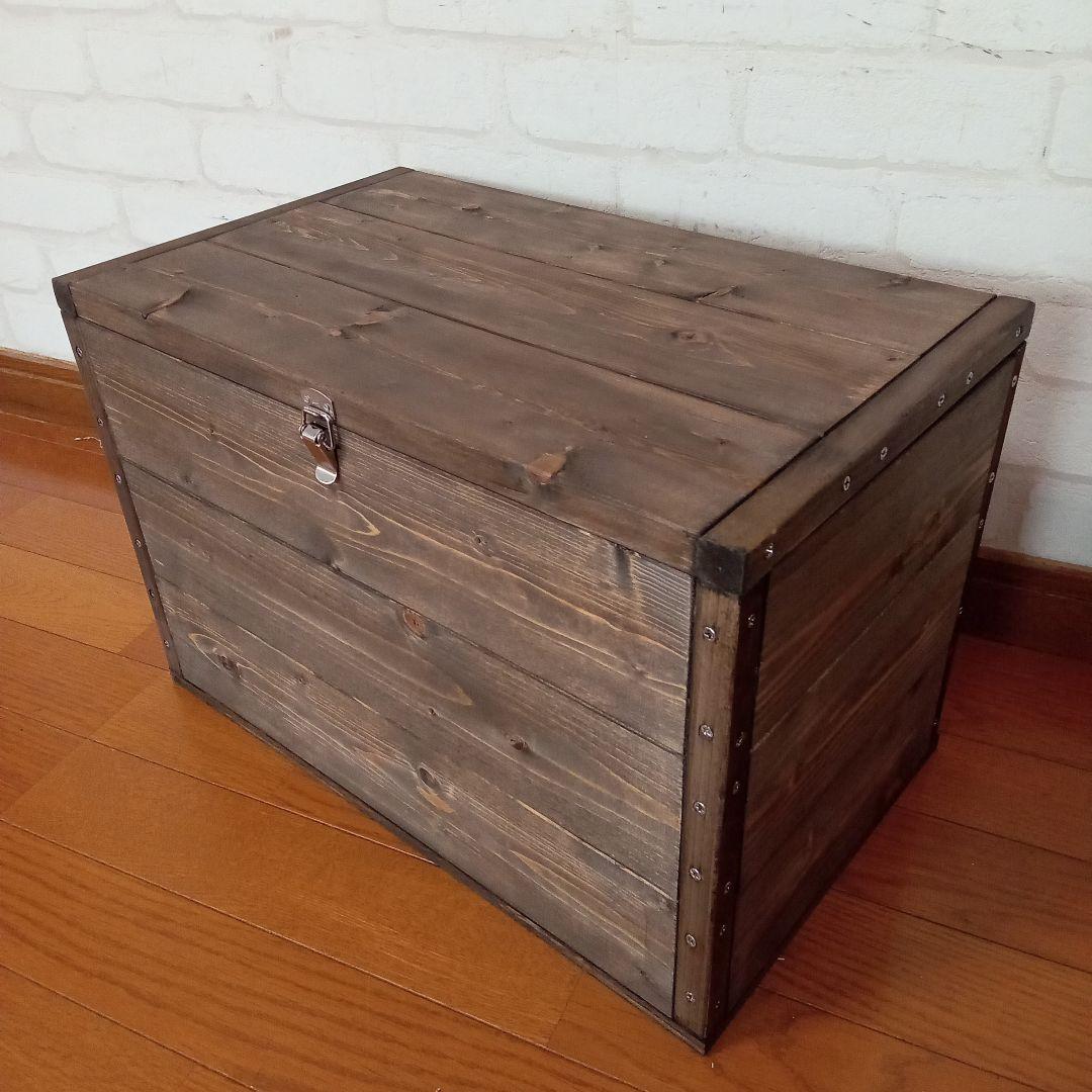 【ハンドメイド】男前コンテナスツール コンテナテーブル 収納箱（無地）