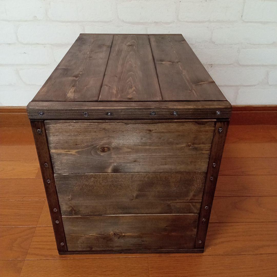 【ハンドメイド】男前コンテナスツール コンテナテーブル 収納箱（無地）