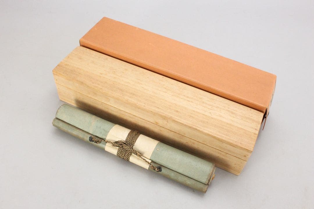 No5941 掛軸　竹内栖鳳　俳句書　「稲塚や‥」　絹本　合箱/畳箱　送料無料