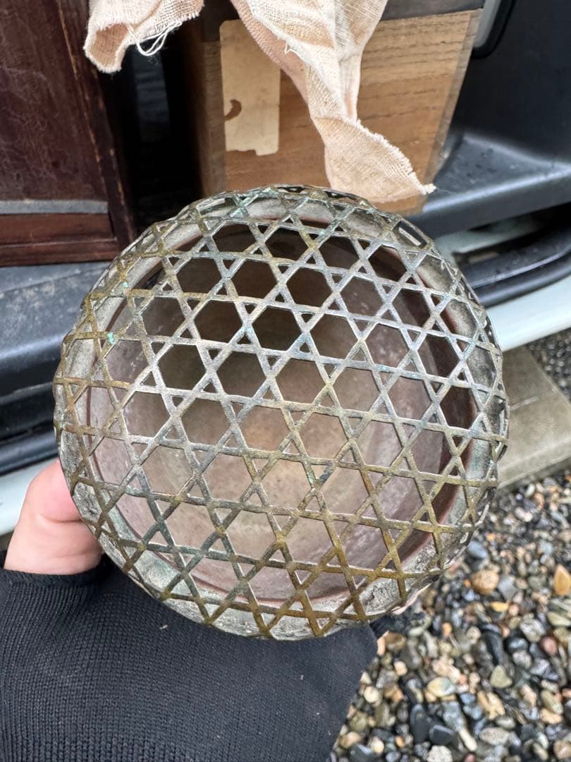 ‼️早速最後の値段‼️リサイクルFORT‼️本日買取④‼️海鼠釉薬文様の編目の蓋付き香炉