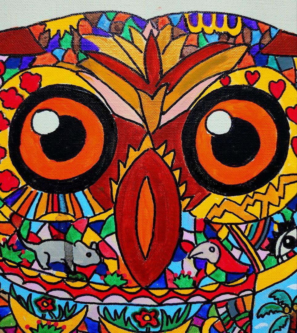 【F6号】ジミー大西【森】手描き/表裏サイン有/油彩/アクリル/絵画/額縁/額装