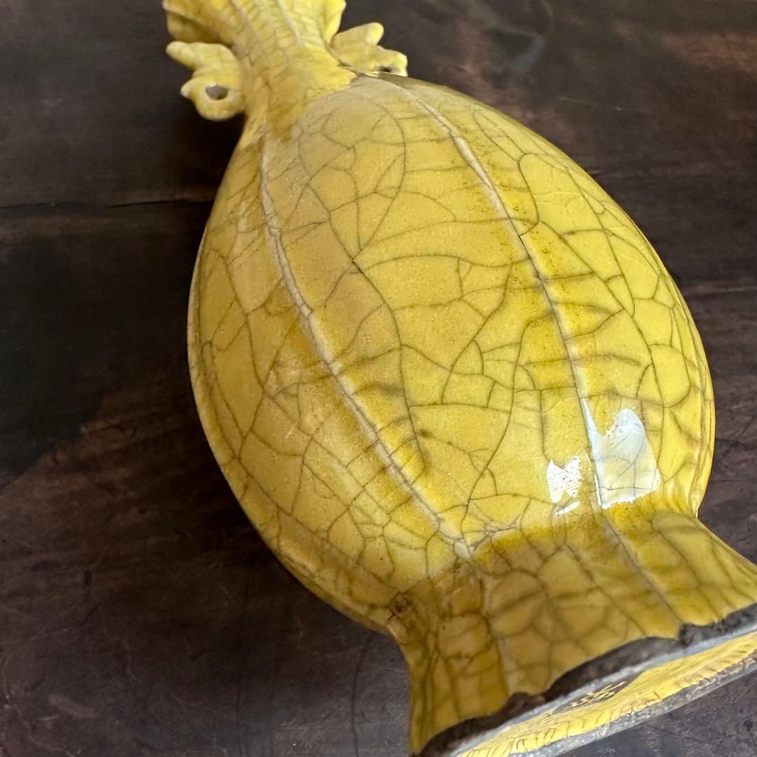 花瓶　官窯　黄釉　花入　宋代　中国美術　古美術　中国古玩　骨董