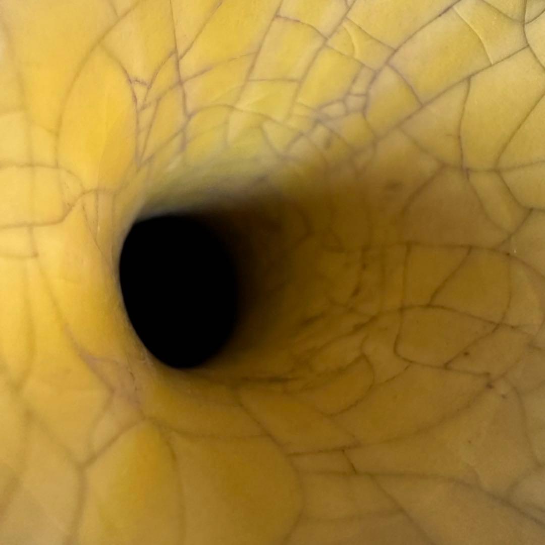 花瓶　官窯　黄釉　花入　宋代　中国美術　古美術　中国古玩　骨董