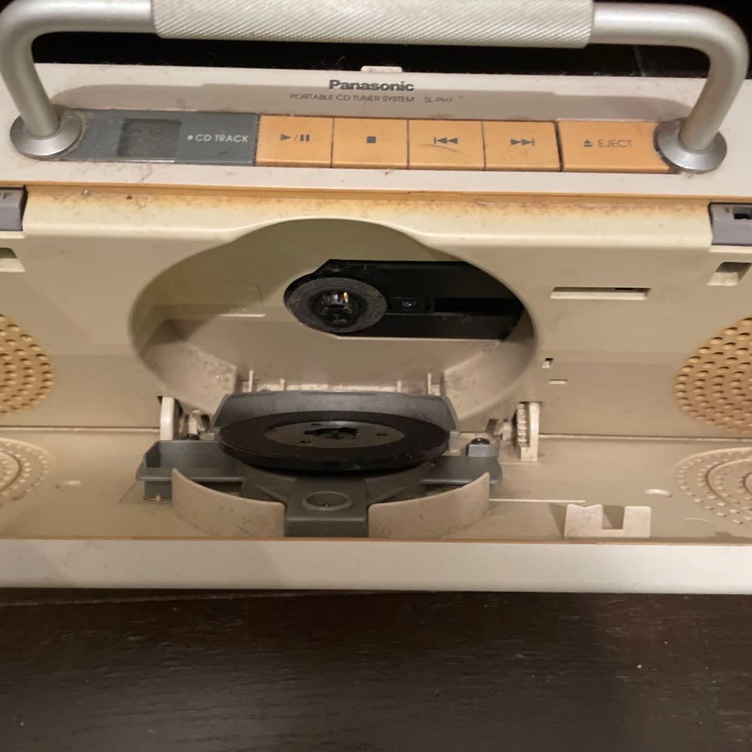 PanasonicCDプレイヤーラジオ付きお洒落ジャンク品