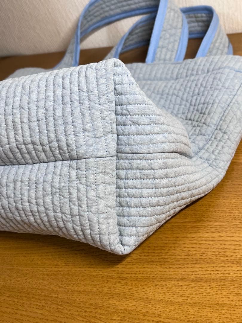ヌビ生地/刺繍トートバッグ・水色