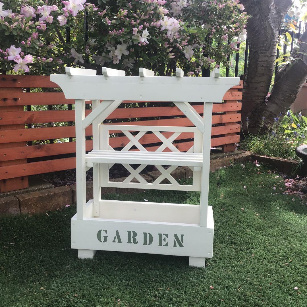 woodパーゴラミニ飾り棚一段多肉植物・観葉植物フラワースタンド