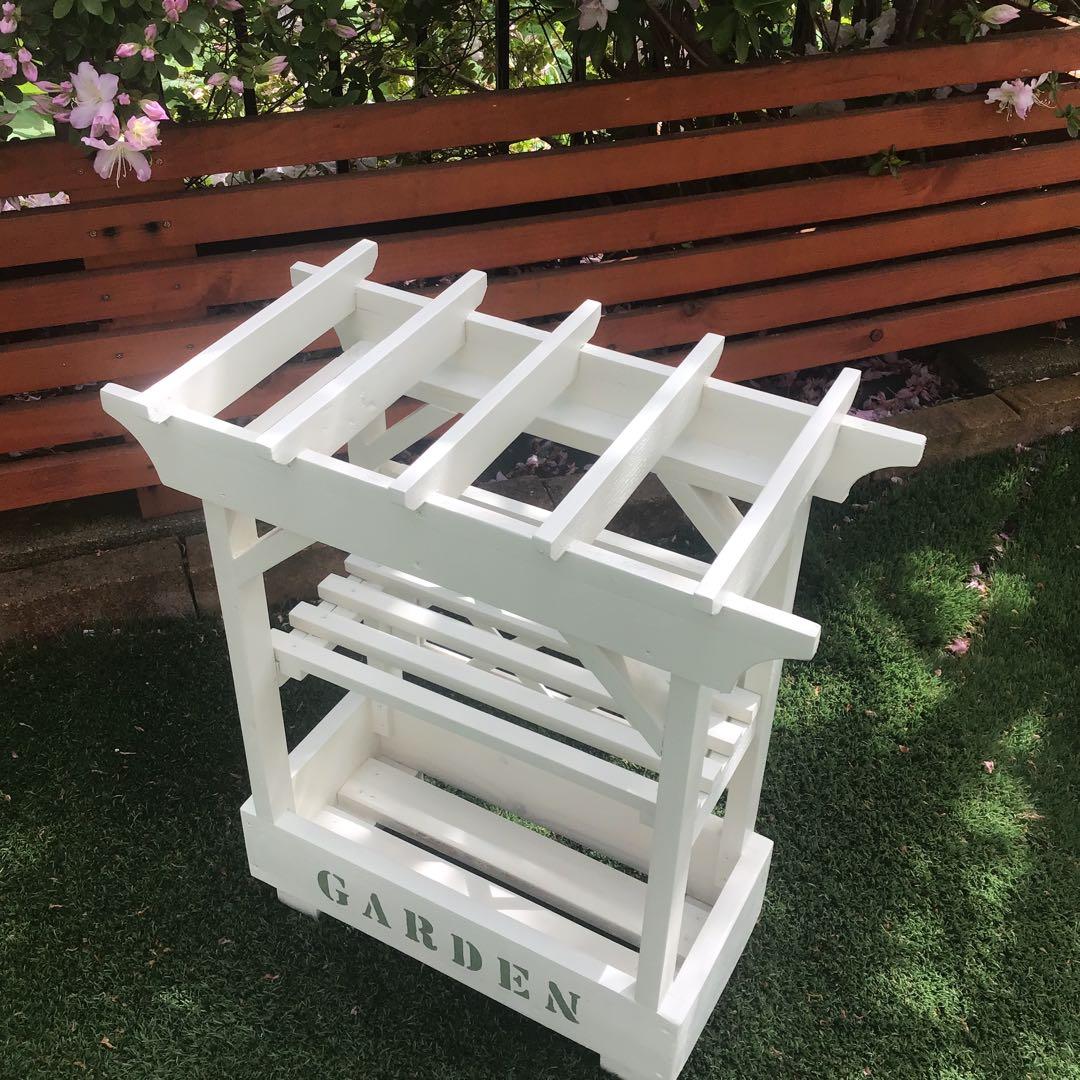 woodパーゴラミニ飾り棚一段多肉植物・観葉植物フラワースタンド