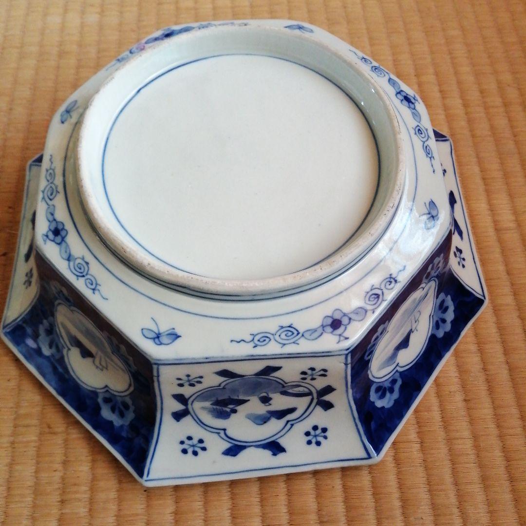 伊万里　染付八角大鉢　28.5cm　大正〜昭和初期