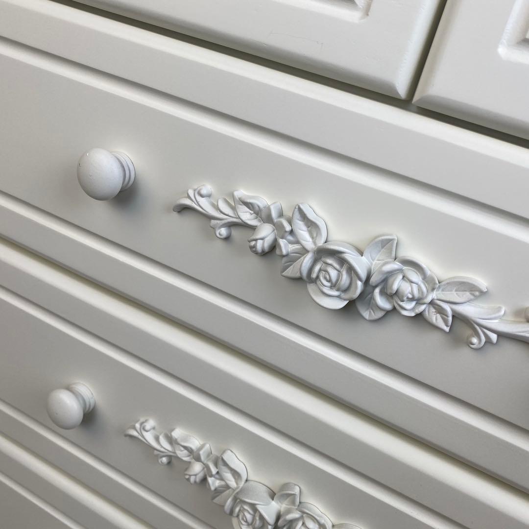 フレンチカントリー調北欧ホワイトチェスト二点セット洋タンス収納家具姫系姫かわ