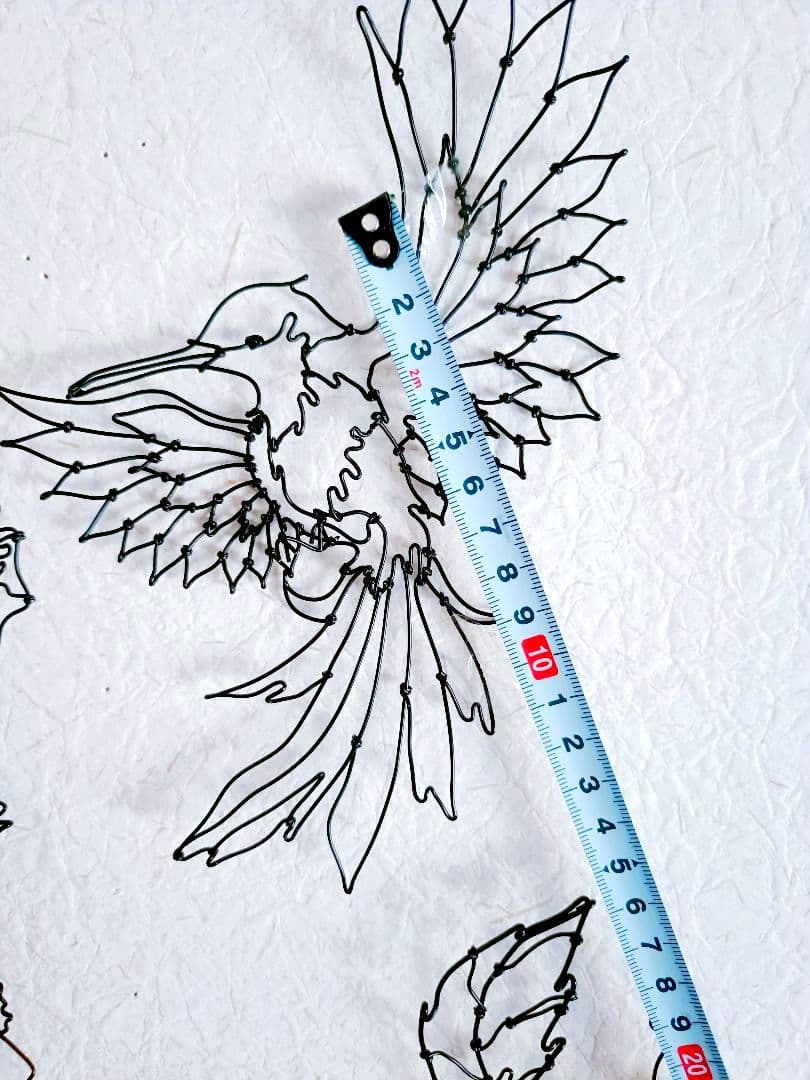 アネモネと小鳥　ワイヤーアート　フラワーアート