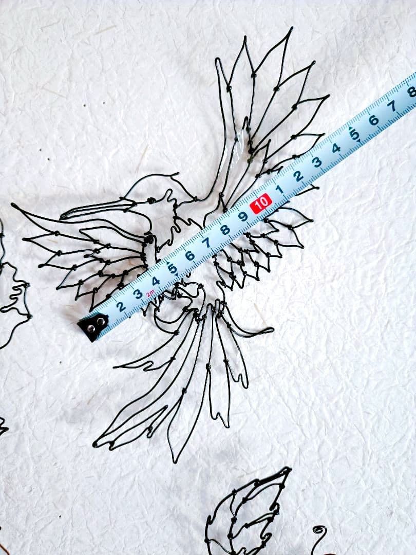 アネモネと小鳥　ワイヤーアート　フラワーアート