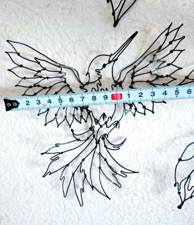 アネモネと小鳥　ワイヤーアート　フラワーアート