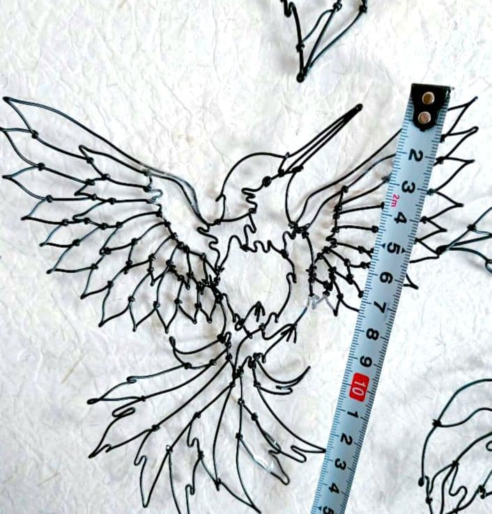 アネモネと小鳥　ワイヤーアート　フラワーアート