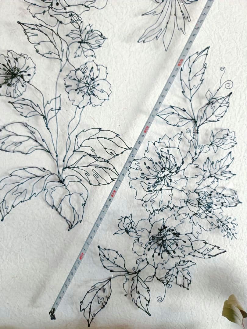 アネモネと小鳥　ワイヤーアート　フラワーアート