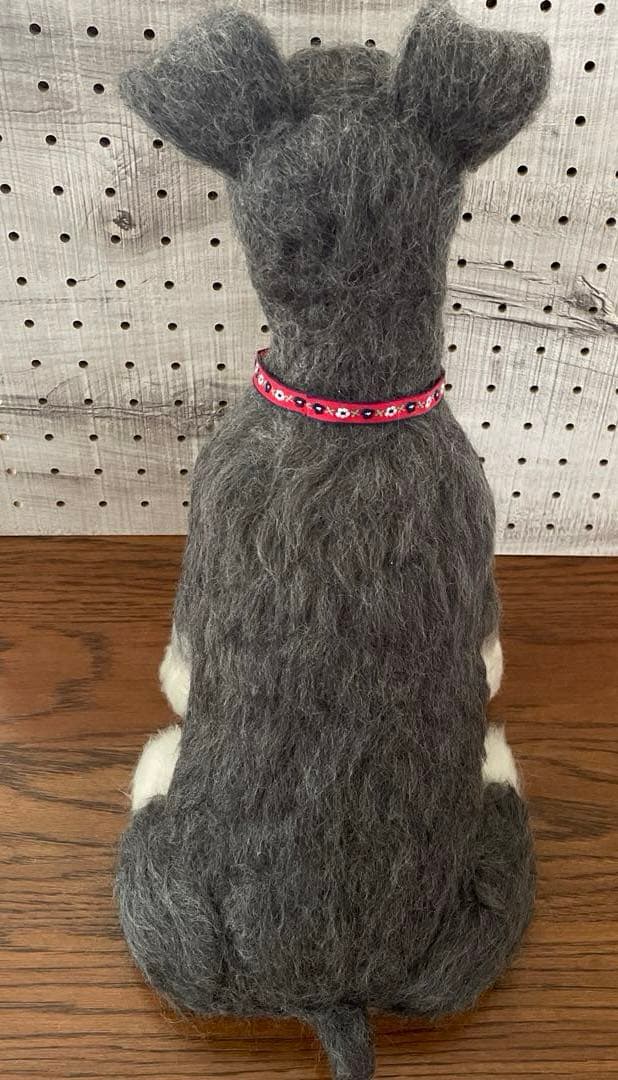 羊毛フェルト　ミニチュアシュナウザー　ソルト&ペッパー　BIGサイズ