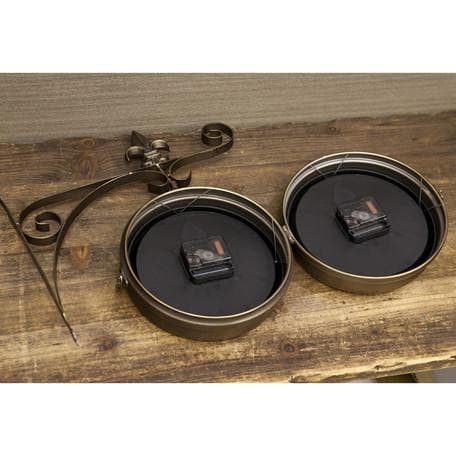 アンティークデザインの両面壁掛け時計 BK/L 駅時計 おしゃれ時計