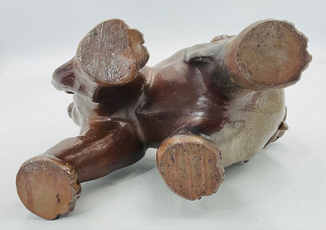 【161】◉昭和初期、細工物の達人　初代・小山一草先生　備前焼獅子◉