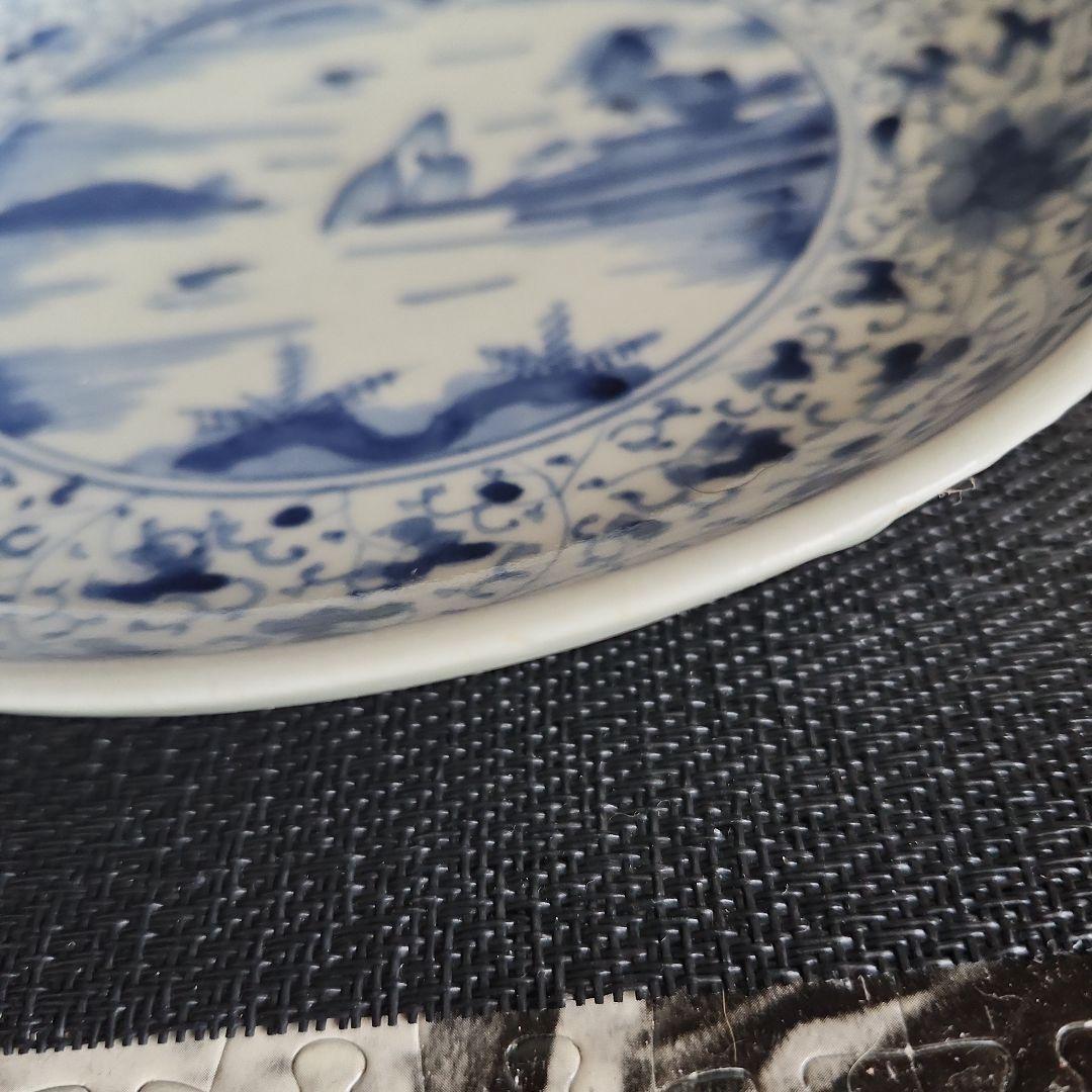 -174\x8　花唐草　染付　六寸