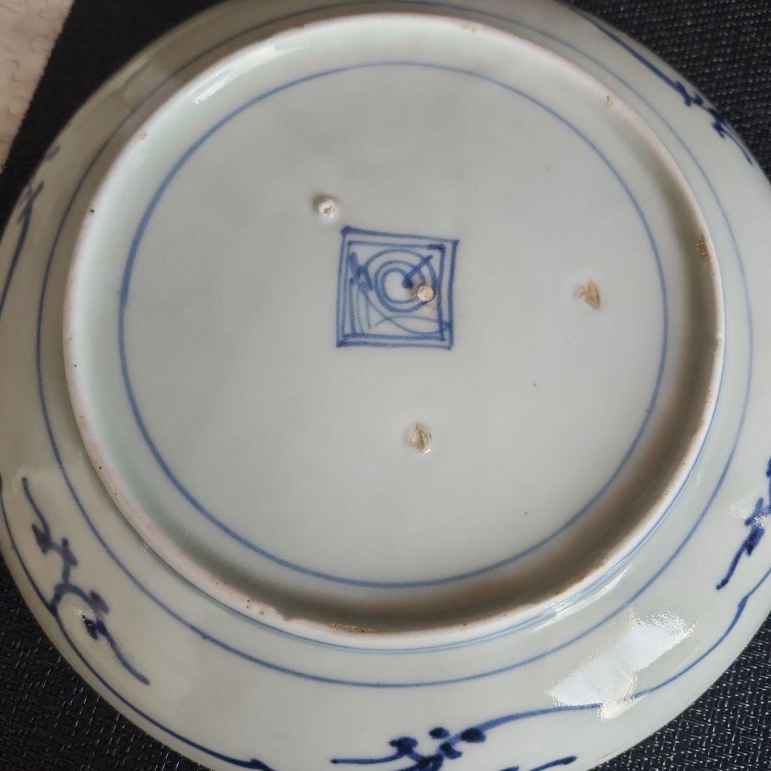 -174\x8　花唐草　染付　六寸