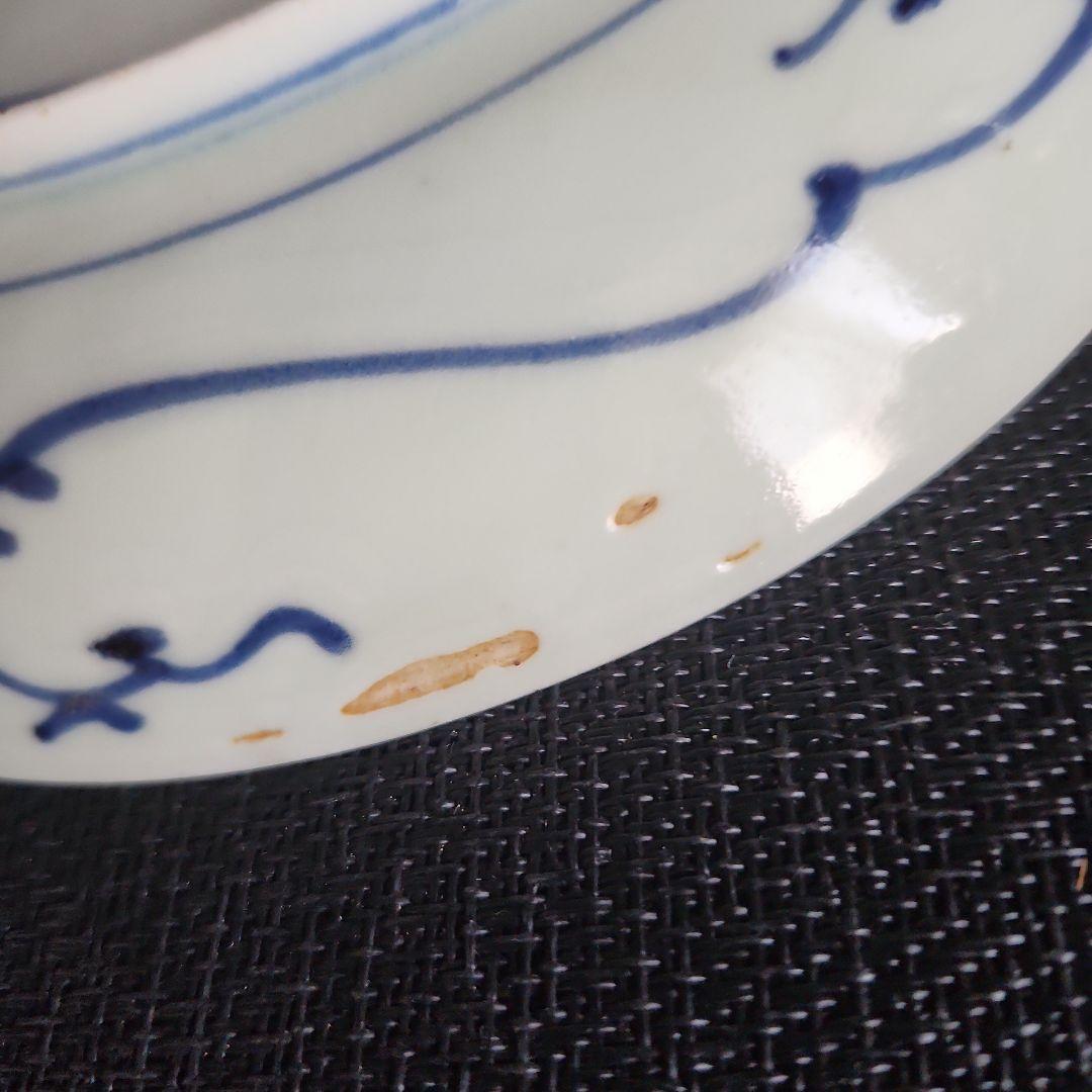 -174\x8　花唐草　染付　六寸