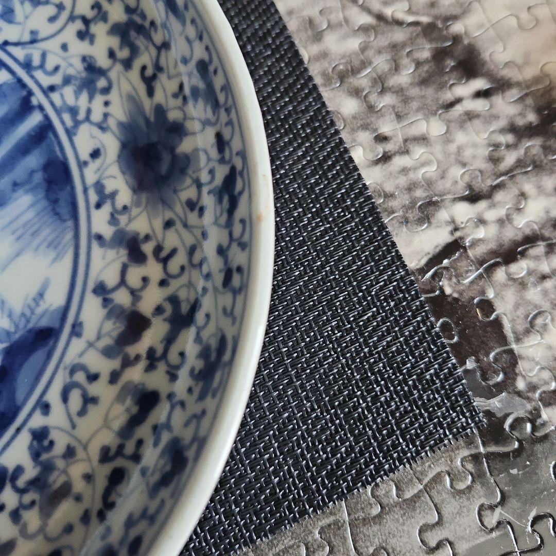 -174\x8　花唐草　染付　六寸