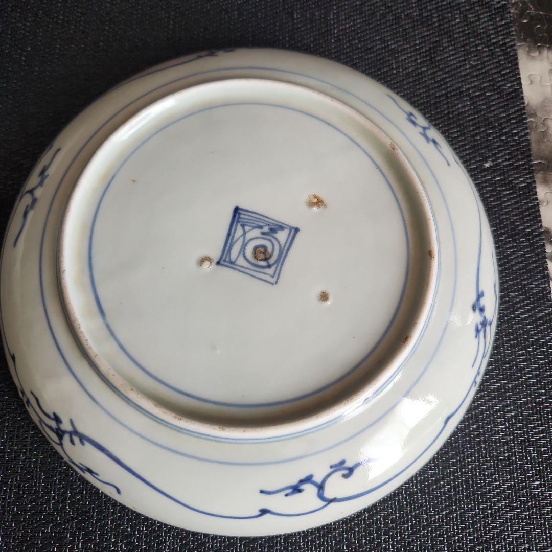 -174\x8　花唐草　染付　六寸