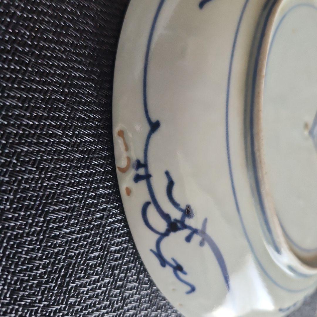 -174\x8　花唐草　染付　六寸