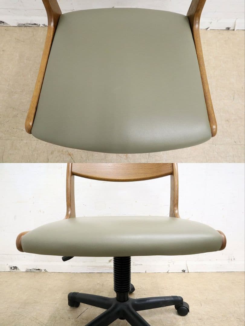 浜本工芸・デスクチェア・ナラ材・昇降式