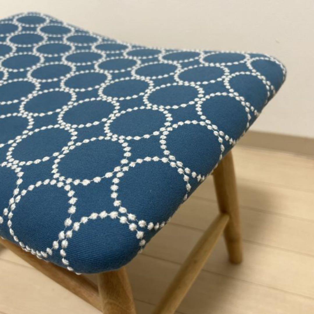 ミナペルホネン スツール タンバリン 丸脚 【ブルー/イエロー】 椅子 ベンチ