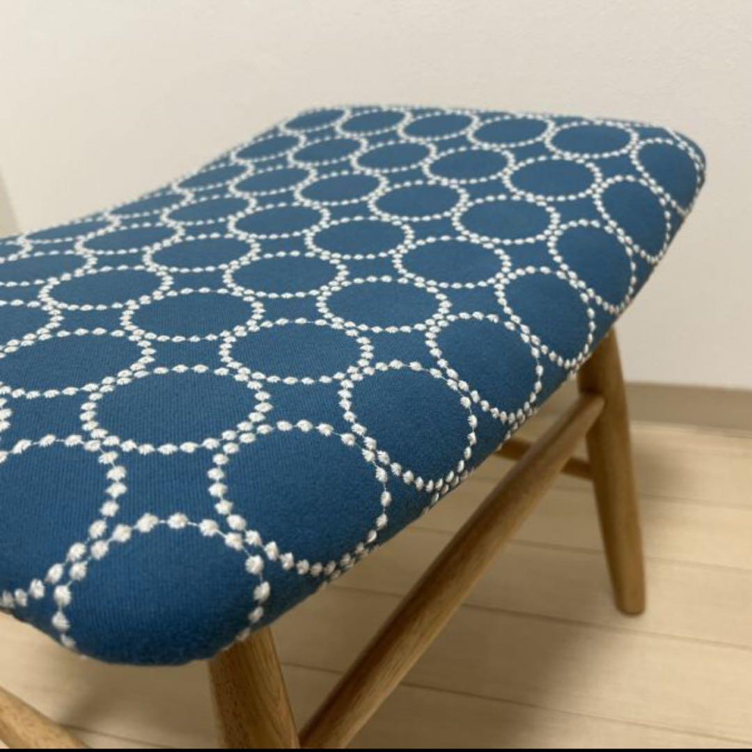 ミナペルホネン スツール タンバリン 丸脚 【ブルー/イエロー】 椅子 ベンチ