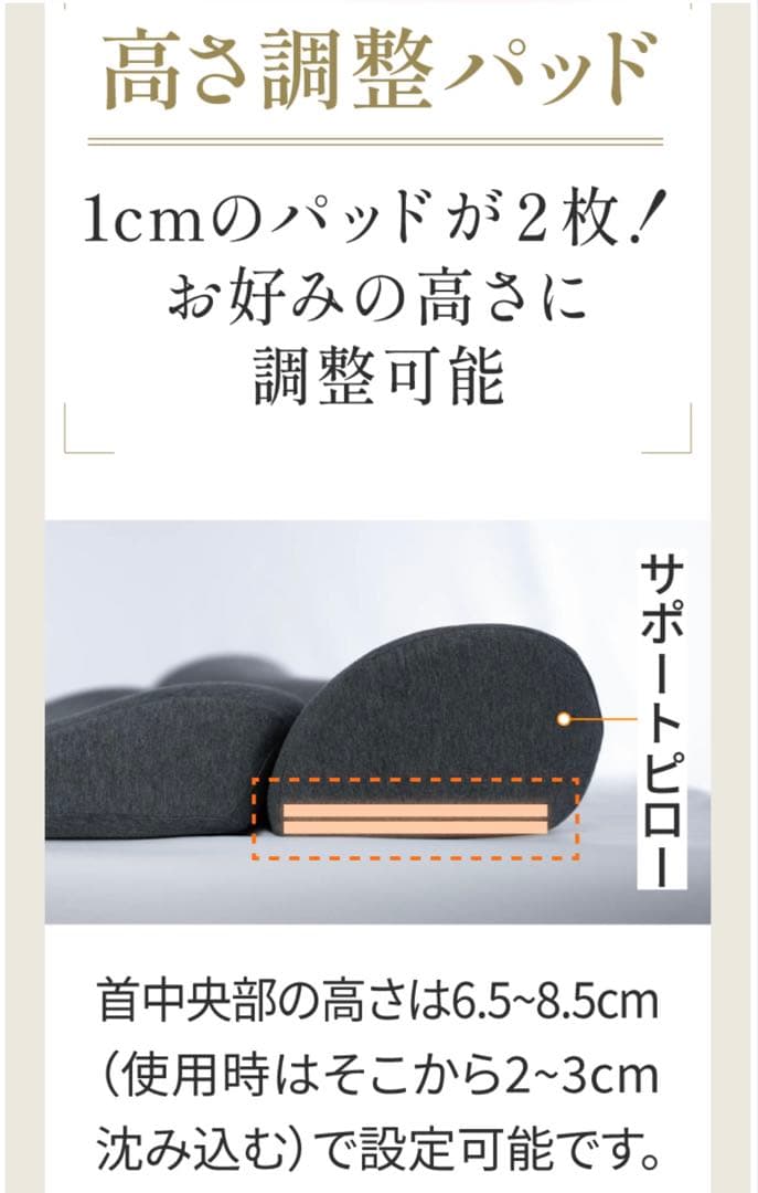 ダブル枕 SurvaQ ダークグレー　【首と肩のことだけを考えたダブル枕】