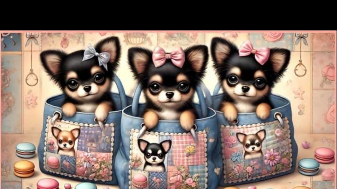 バッグに入るポメラニアン、柴犬、シーズ、チワワ、ダックスパネル生地