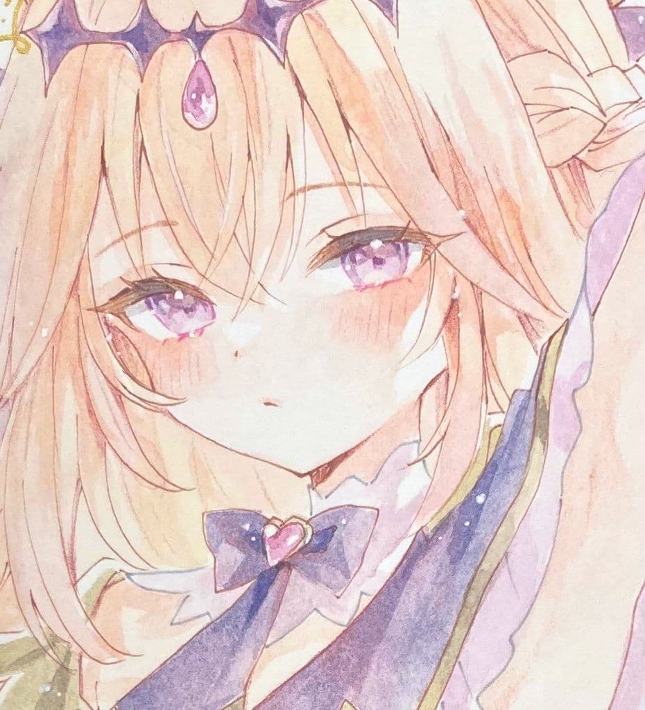 椎*つ様 手描きイラスト　名探偵プリキュア　キュアアルカナ・シャドウ　色紙原画