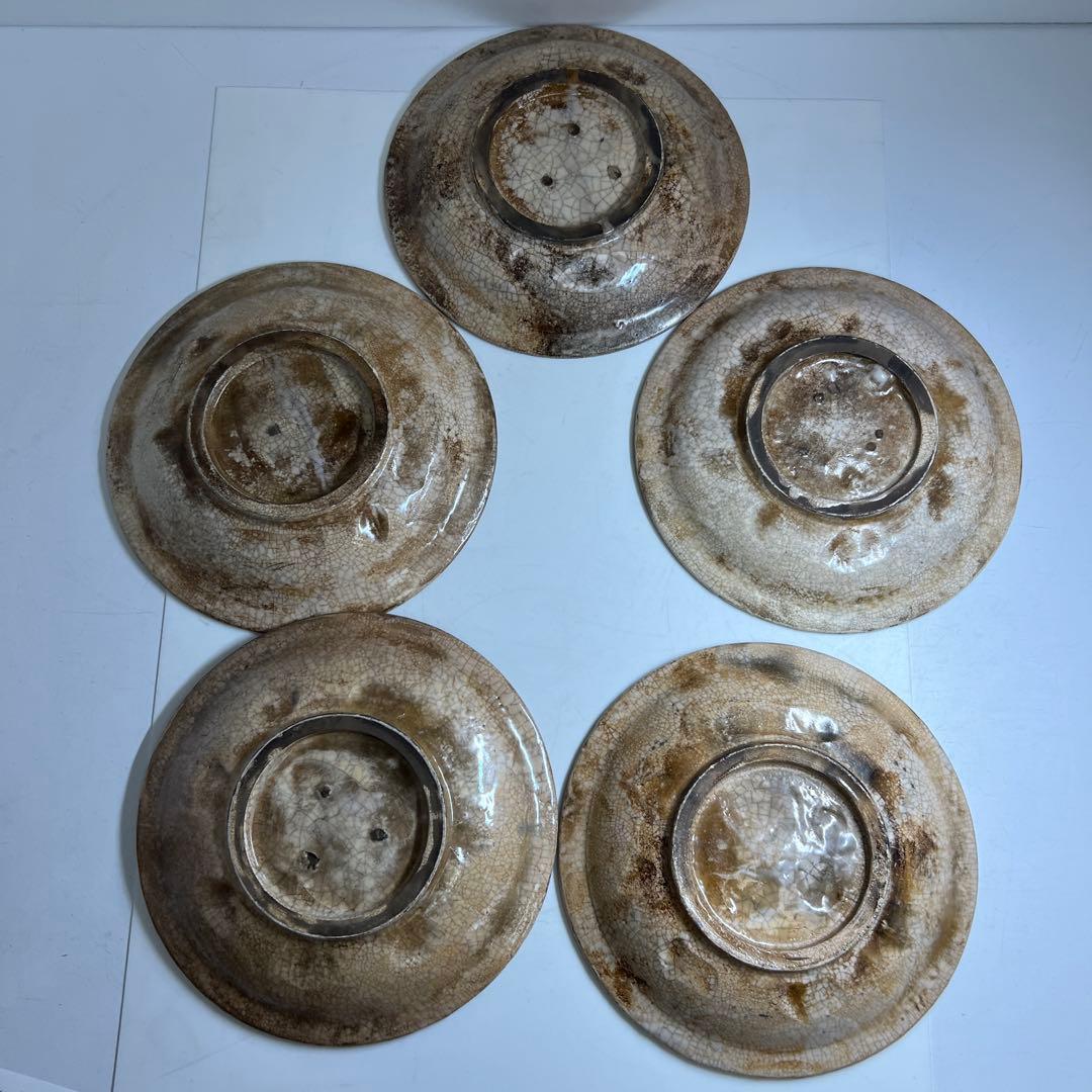 江戸時代　色絵龍七寸皿　木箱付　幅約19㎝　東Y8-0312⑧