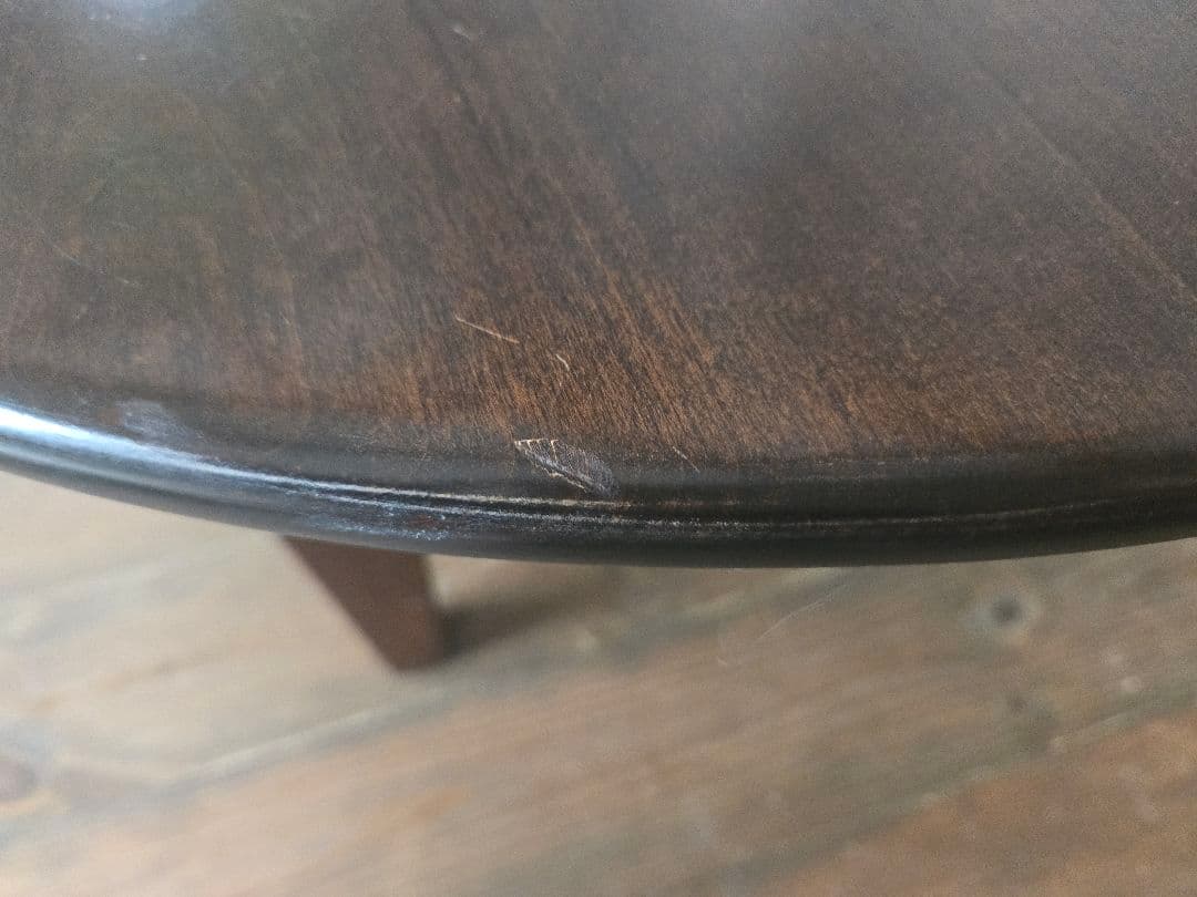 ✨最終お値下げ✨無垢ダークブラウンちゃぶ台75φ・家具工房芽生様製