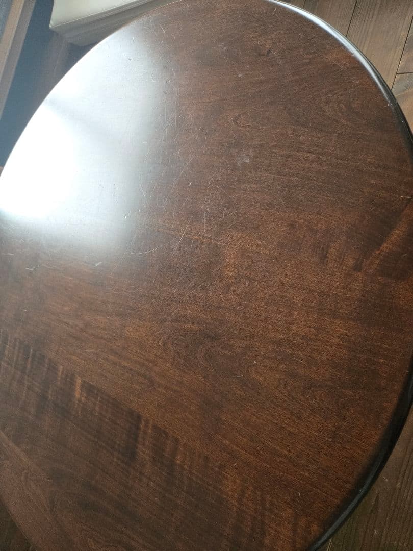 ✨最終お値下げ✨無垢ダークブラウンちゃぶ台75φ・家具工房芽生様製