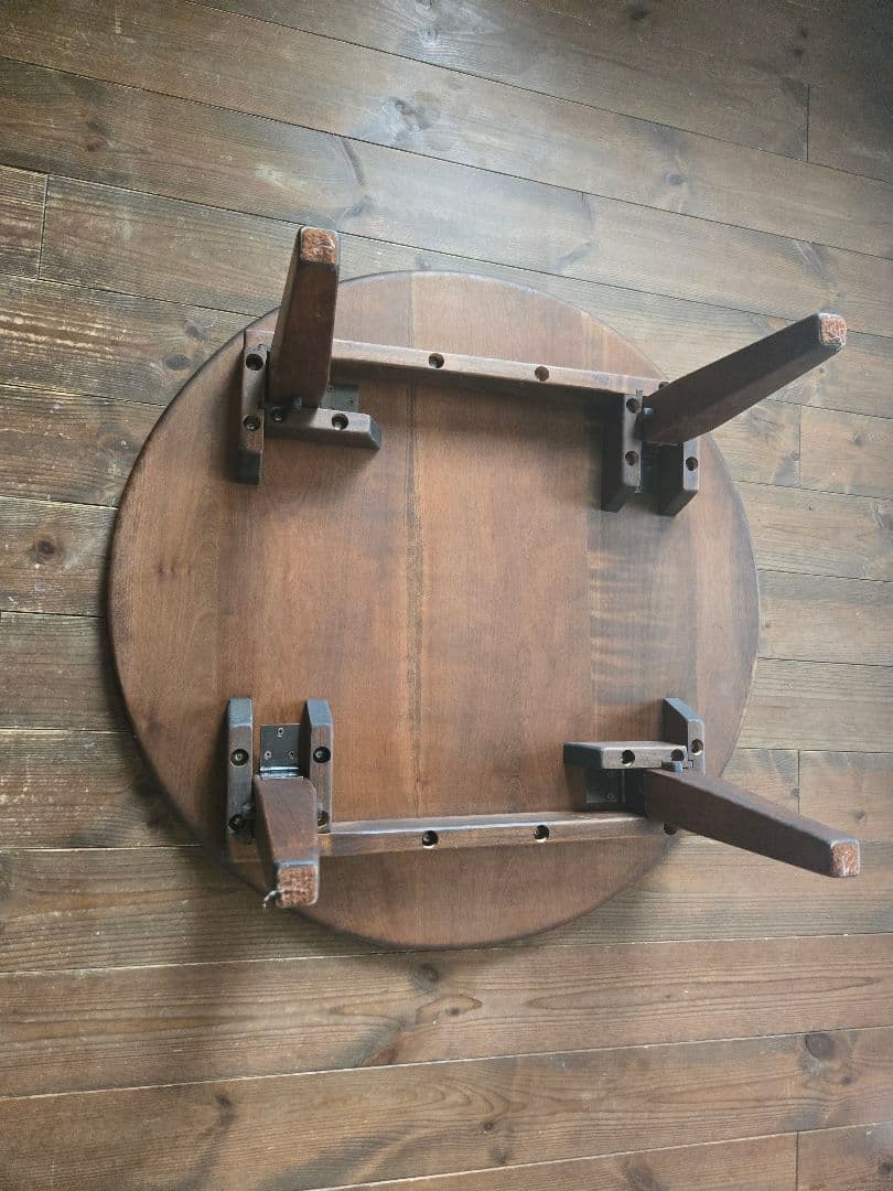 ✨最終お値下げ✨無垢ダークブラウンちゃぶ台75φ・家具工房芽生様製