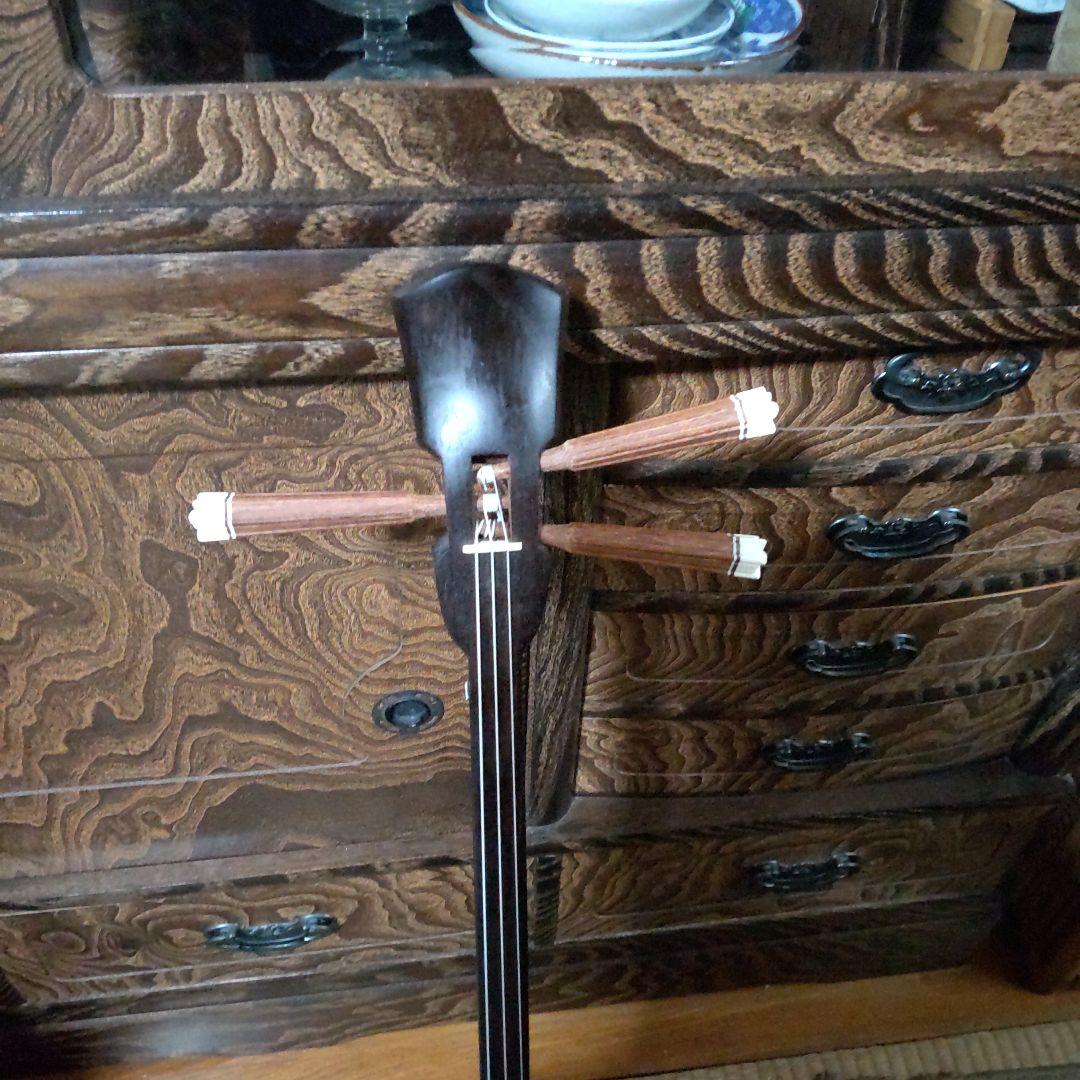 沖縄　三線　真壁型　本蛇皮強化張り　琉球　和楽器