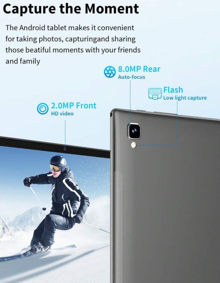 Relndoo Android 15 タブレット 10インチ 64GB