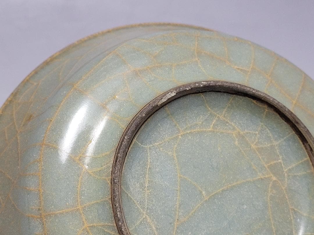 翡色 青釉 貫入 筆洗 宋元時代 幅約12.2cm