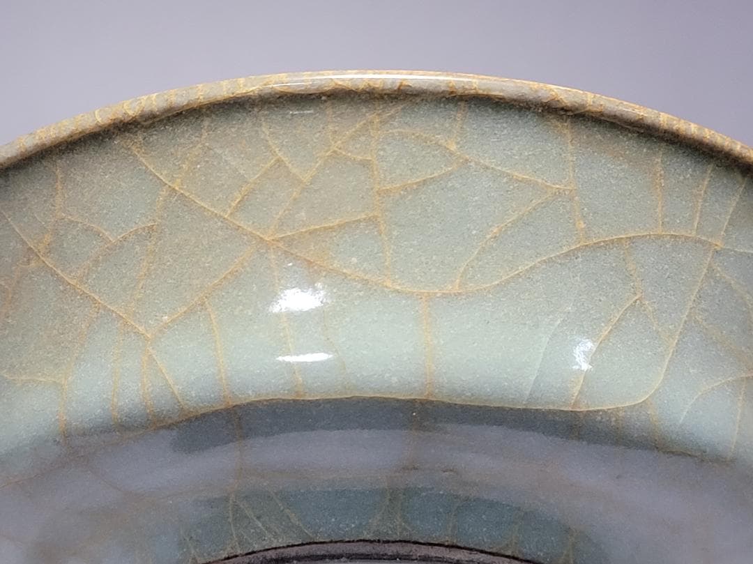 翡色 青釉 貫入 筆洗 宋元時代 幅約12.2cm