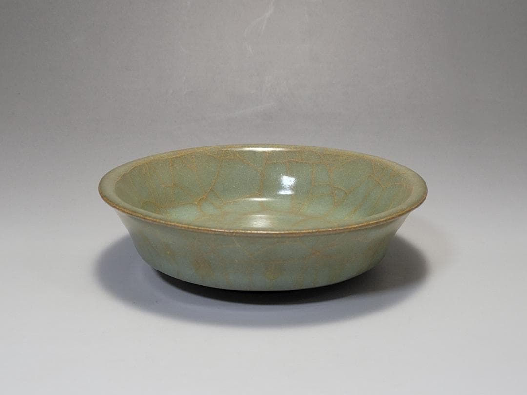 翡色 青釉 貫入 筆洗 宋元時代 幅約12.2cm