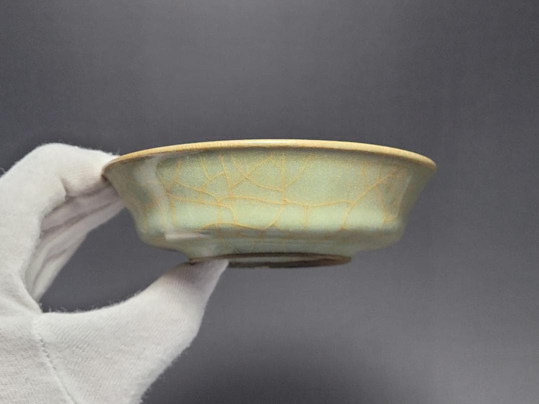 翡色 青釉 貫入 筆洗 宋元時代 幅約12.2cm