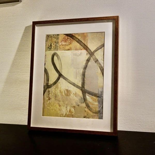 モダンアート 現代アート 北欧 抽象画 プリント 額縁付き 52×42cm