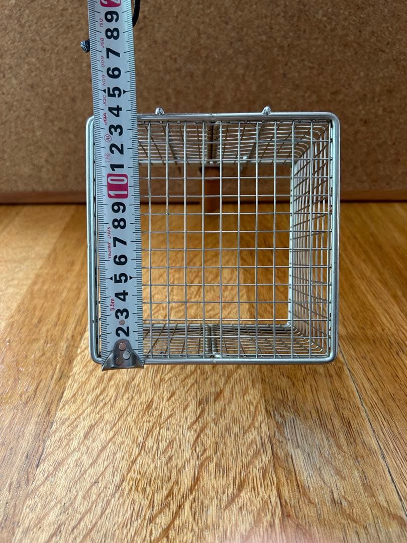 日本製 木柄 コンパクト 角型 フライヤー カゴ [篭・揚げかご・編み・アミ]