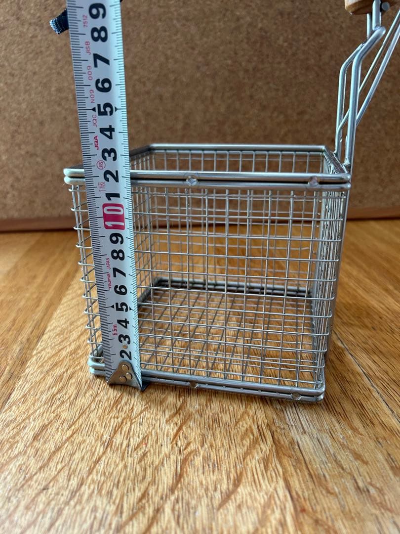 日本製 木柄 コンパクト 角型 フライヤー カゴ [篭・揚げかご・編み・アミ]